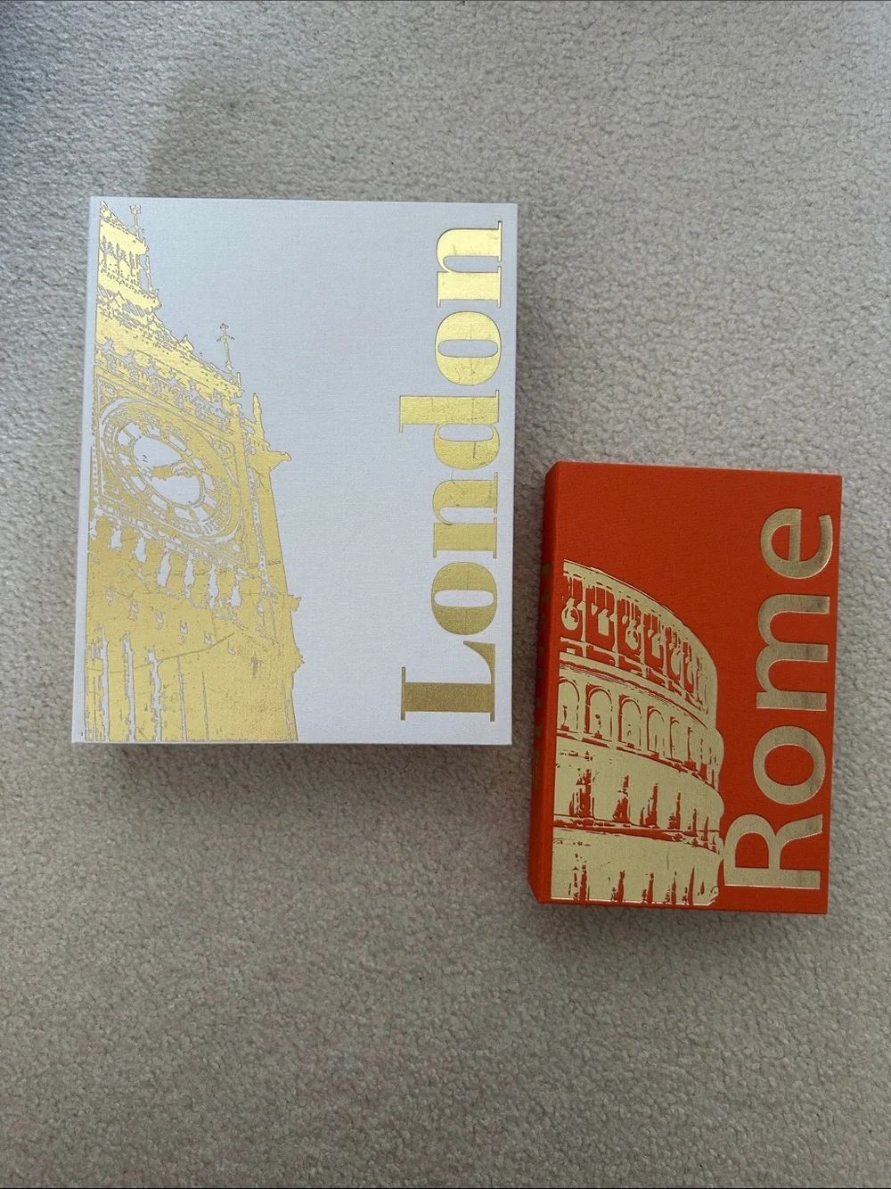 2 Hidden Book Storage Boxes - London, Rome